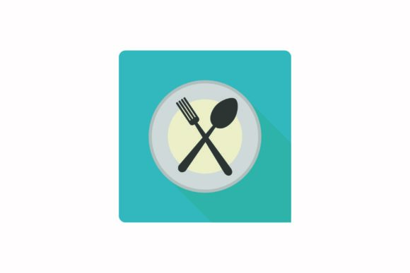 Flat Icon - Food Plate, Spoon, Fork: Elevating Visual Communication for Culinary Projects