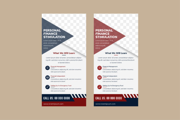 Mastering Financial Visuals: A Guide to Vertical Blue and Red Banner Templates